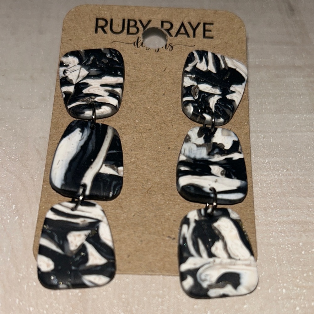 Black and White Dangle Earrings
